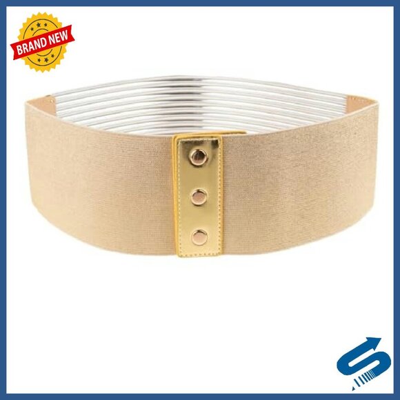 Plus Size Sparkle Wide Belt Vintage Rhinestones Elastic Waistband Dress main image 5